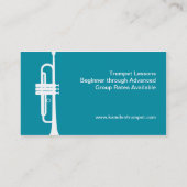 Trumpet Player Teacher Musical Instrument Studio Visitenkarte (Rückseite)