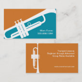 Trumpet Player Teacher Musician Music Studio Visitenkarte (Vorne/Hinten)