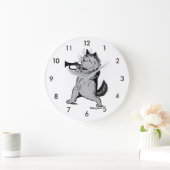Trumpet Player (Trumpeter) Cat, Louis Wain Große Wanduhr (Zuhause)