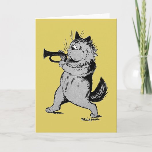 Trumpet Player (Trumpeter) Katze, Louis Wain Karte (Vorderseite)