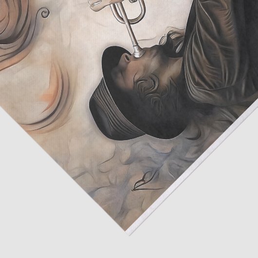 Trumpet Player with Abstract Motion Decoupage Seidenpapier (Ausschnitt)