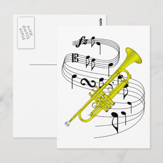 Trumpet Postkarte (Vorne/Hinten)