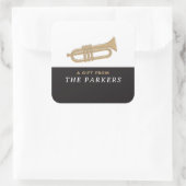 TRUMPET QUADRATISCHER AUFKLEBER (Tasche)