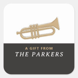 TRUMPET QUADRATISCHER AUFKLEBER