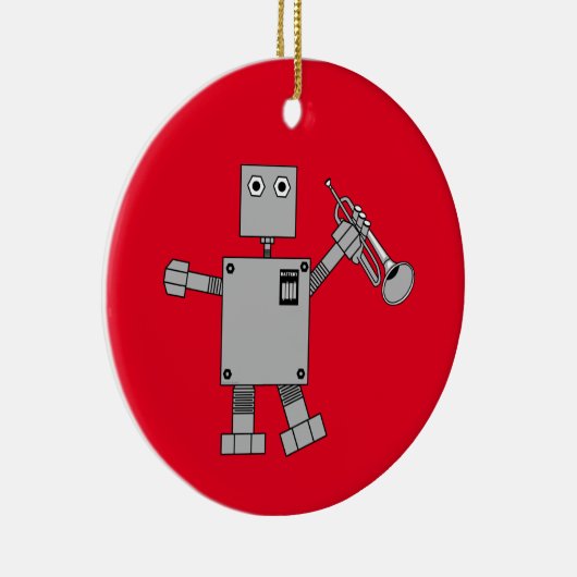 Trumpet Robot Keramik Ornament (Rechts)
