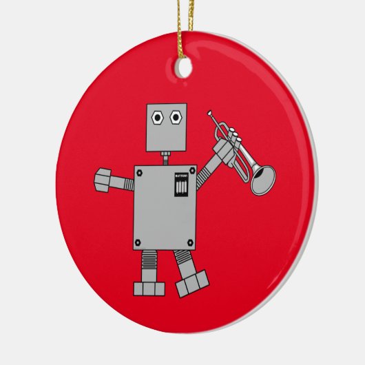 Trumpet Robot Keramik Ornament (Links)