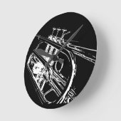 Trumpet Runde Wanduhr (Winkel)