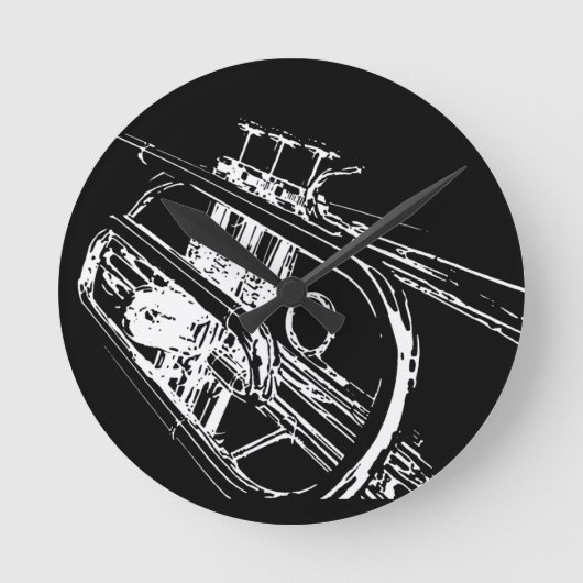 Trumpet Runde Wanduhr (Vorderseite)