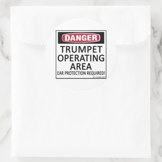 Trumpet Runder Aufkleber (Tasche)