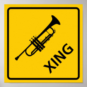Trumpet-Schnellstraßennzeichen Poster