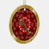 Trumpet ~ Silver ~ Red~ Gold ~ Weihnachten ~ Keramik Ornament (Rechts)