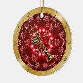 Trumpet ~ Silver ~ Red~ Gold ~ Weihnachten ~ Keramik Ornament (Links)
