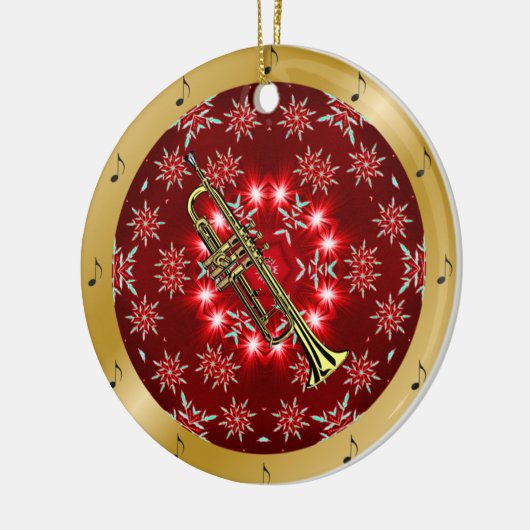 Trumpet ~ Silver ~ Red~ Gold ~ Weihnachten ~ Keramik Ornament (Links)