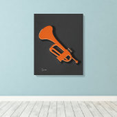Trumpet Stretched Canvas Print Leinwanddruck (Insitu (Holzboden))