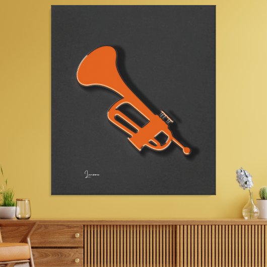Trumpet Stretched Canvas Print Leinwanddruck (Insitu (Wohnzimmer))