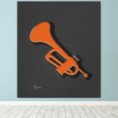 Trumpet Stretched Canvas Print Leinwanddruck (Insitu (Holzboden))