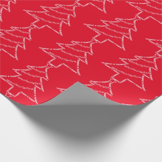 Trumpet Text Weihnachtsbaum Geschenkpapier (Ecke)
