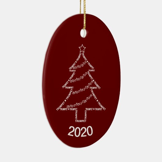 Trumpet Text Weihnachtsbaum Keramik Ornament (Rechts)