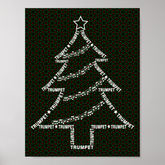 Trumpet Text Weihnachtsbaum Poster (Vorne)