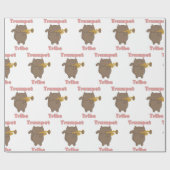 Trumpet Tribe Brown Cat Pink Geschenkpapier (Flach)