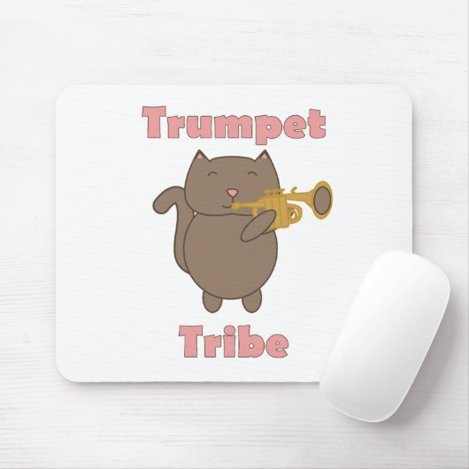 Trumpet Tribe Brown Cat Pink Mousepad (Mit Mouse)