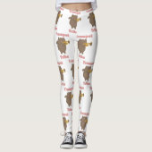 Trumpet Tribe Brown Cat Pink Pattern Leggings (Vorderseite)