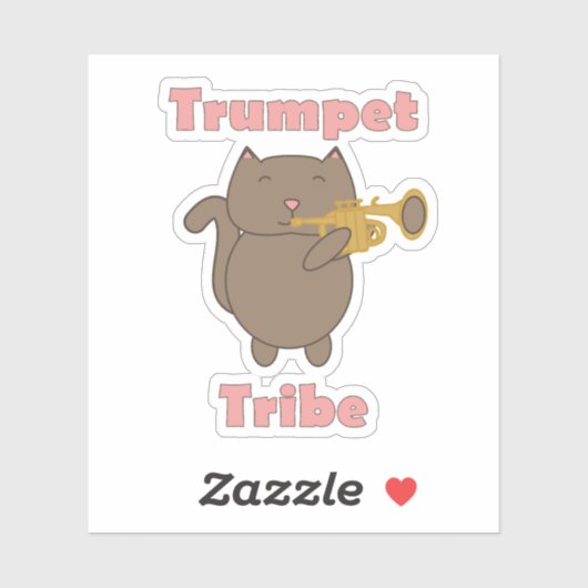 Trumpet Tribe Cat Music Aufkleber (Blatt)