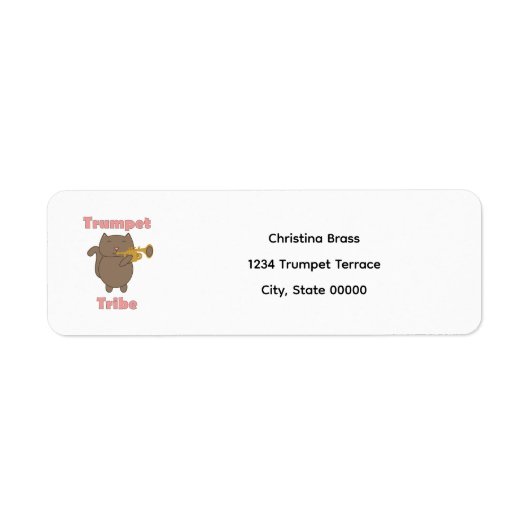 Trumpet Tribe Cat Personalize Return Address (Vorne)