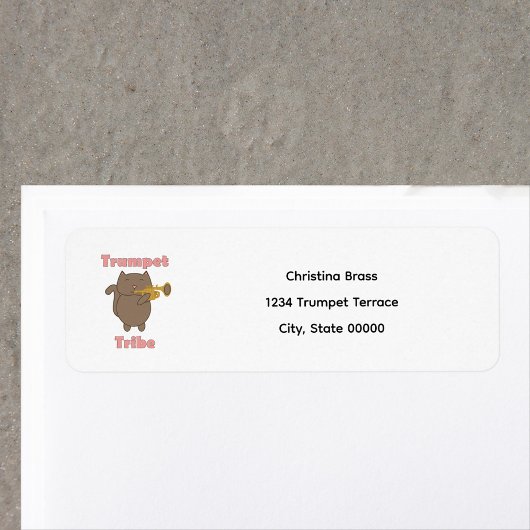 Trumpet Tribe Cat Personalize Return Address