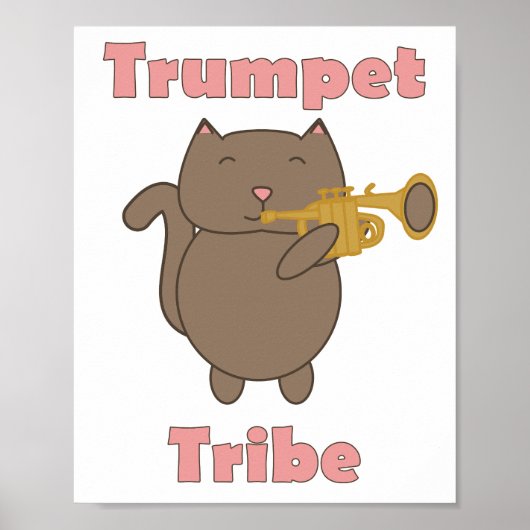Trumpet Tribe Cute Cat Music Poster (Vorne)