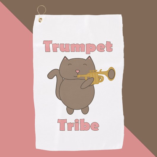 Trumpet Tribe Kawaii Cat Pink Golfhandtuch