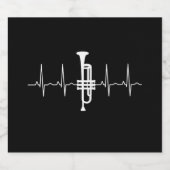 Trumpet - Trumpet-Herzschlaggeschenk Bierflaschenetikett (Einzelnes Label)