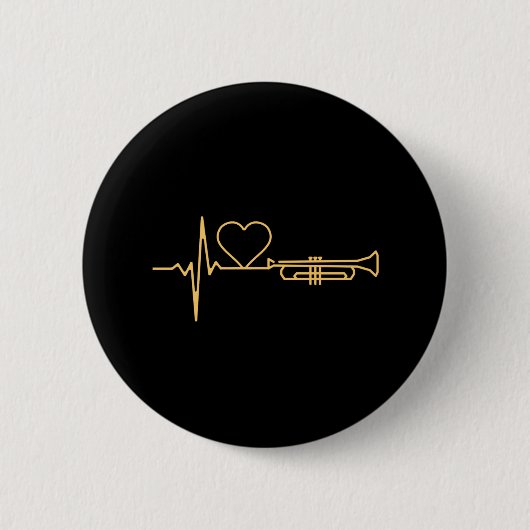 Trumpet - Trumpet-Herzschlaggeschenk Button (Vorderseite)