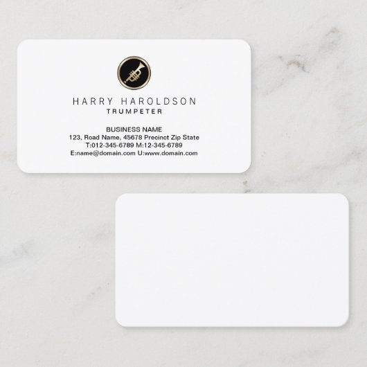 Trumpet Trumpeter Musician Visitenkarte (Vorne/Hinten)