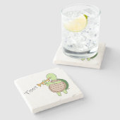 Trumpet Turtle Coster Steinuntersetzer (Seitenansicht)