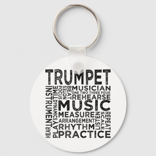 Trumpet Typografie Schlüsselanhänger (Vorderseite)