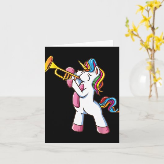 Trumpet Unicorn Marching Band And Jazz Player Gift Karte (Gelbe Blume)
