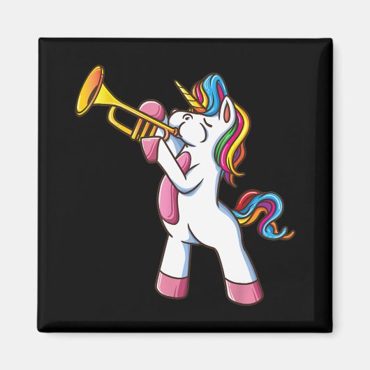 Trumpet Unicorn Marching Band And Jazz Player Gift Magnet (Vorne)