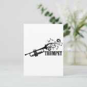 Trumpet Vector mit Wirbel Postkarte (Stehend Vorderseite)