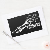 Trumpet Vector mit Wirbel Rechteckiger Aufkleber (Umschlag)