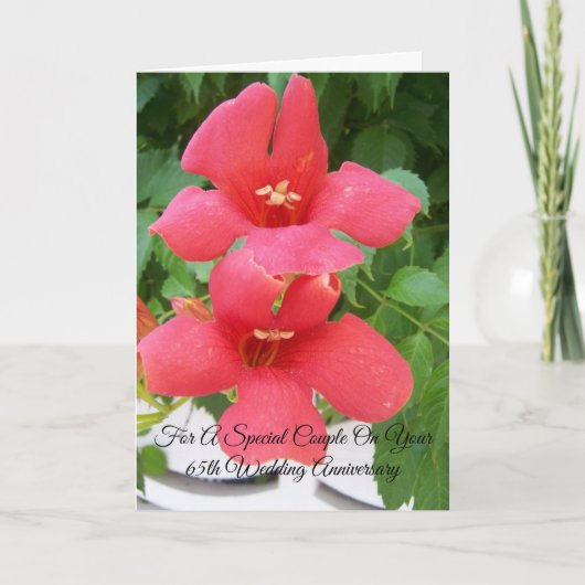 Trumpet Vine Personalisiert 65. Hochzeitstag Karte (Vorderseite)