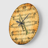Trumpet ~ Vintager Notenhintergrund ~ Einzigartig Große Wanduhr (Winkel)