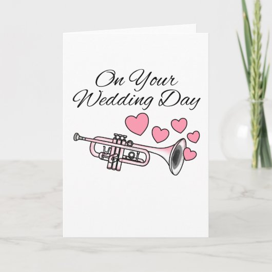 Trumpet Wedding Card Trumpeter Brass Musician Dankeskarte (Vorderseite)