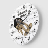 Trumpet Without Music Life Would B Flat Wall Clock Große Wanduhr (Winkel)