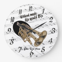 Trumpet Without Music Life Would B Flat Wall Clock