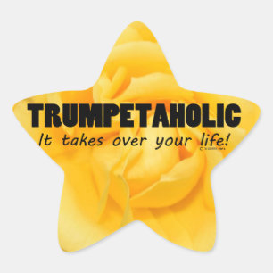 Trumpetaholic Life Star Sticker