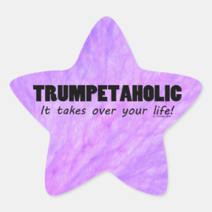 Trumpetaholic Life Star Sticker