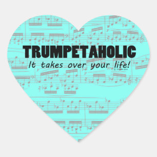 Trumpetaholische Heart Sticker