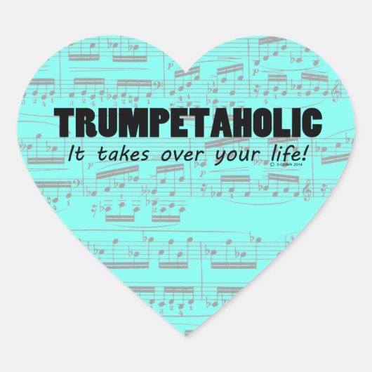 Trumpetaholische Heart Sticker (Vorderseite)