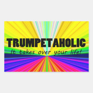 Trumpetaholische Life-rechteckige Aufkleber